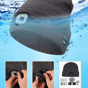 Bluetooth Beanie with LED Light & Removable Speakers