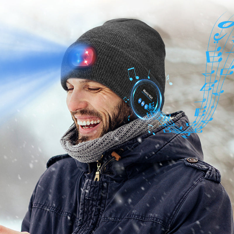 Bluetooth Beanie with LED Light & Removable Speakers