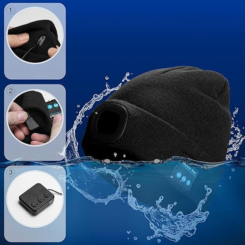 Bluetooth Beanie with LED Light & Removable Speakers