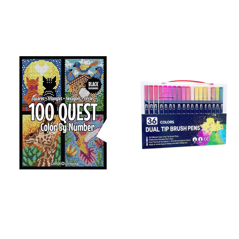 100 QUEST Color by Numbers Book