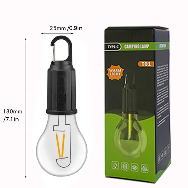 2024 New Outdoor Camping Hanging Type-C Charging Retro Bulb Light