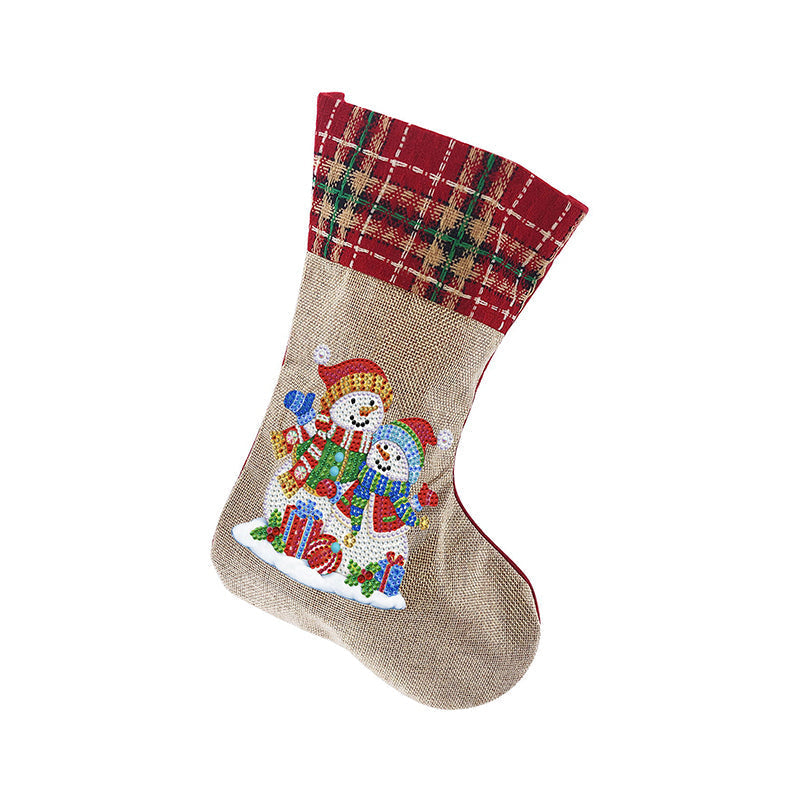 Diamond Painting Xmas Rhinestone Sock Embroidery Mosaic Gift Bag