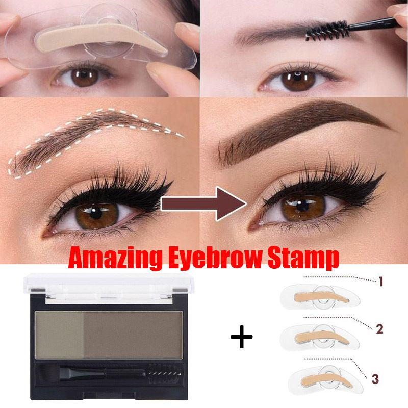 Two-tone Waterproof Eyebrow Stamp Powder