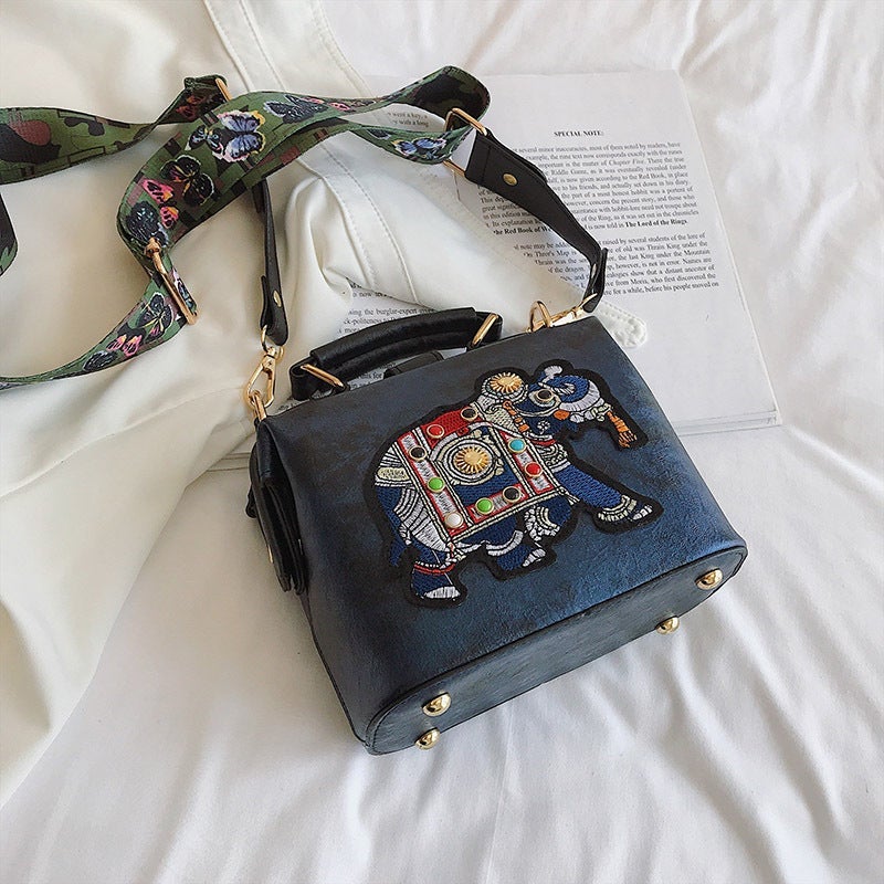 Vintage Embroidery Elephant Bag