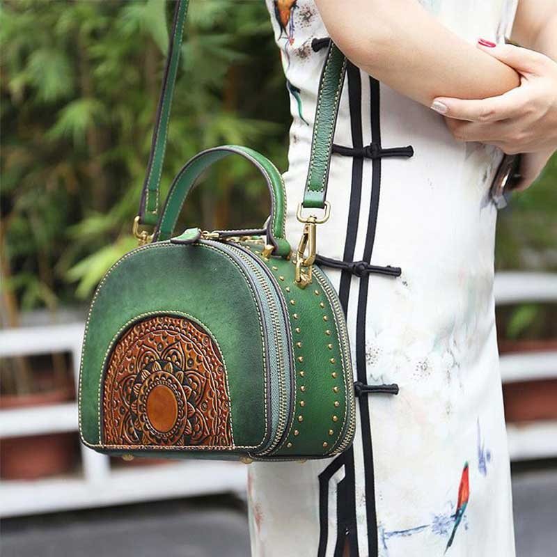 Leather Embossed Vintage Bags