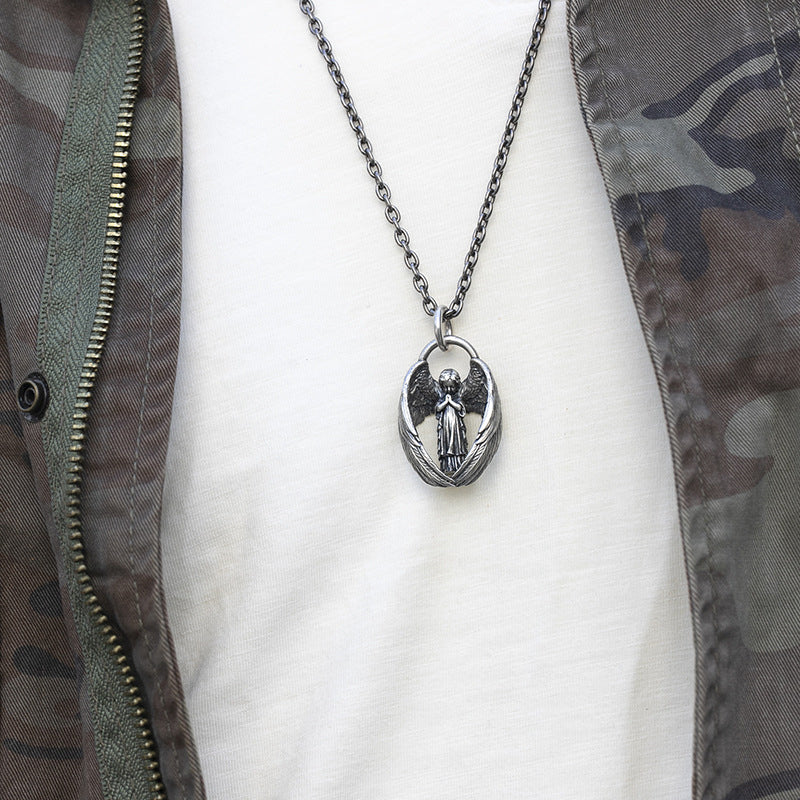 Praying Angel Pendant Necklace