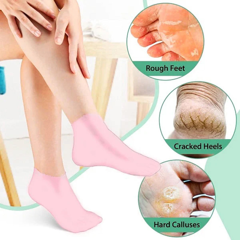 Women Foot Spa Pedicure Silicone Moisturizing Socks for Dry Cracked Feet