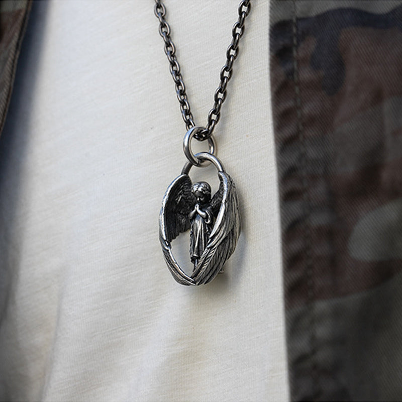 Praying Angel Pendant Necklace