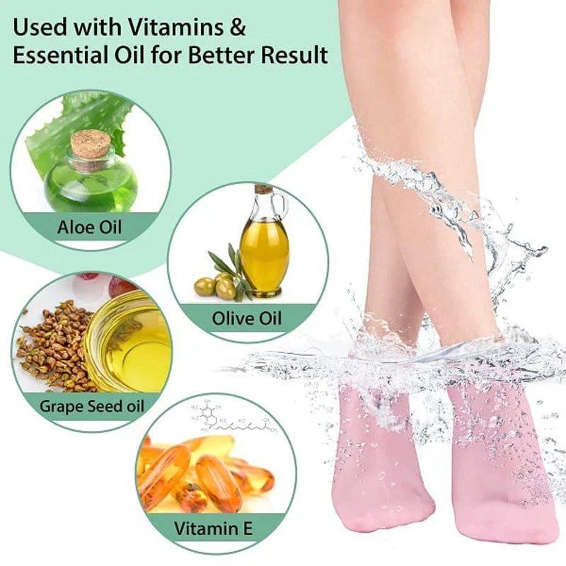 Women Foot Spa Pedicure Silicone Moisturizing Socks for Dry Cracked Feet