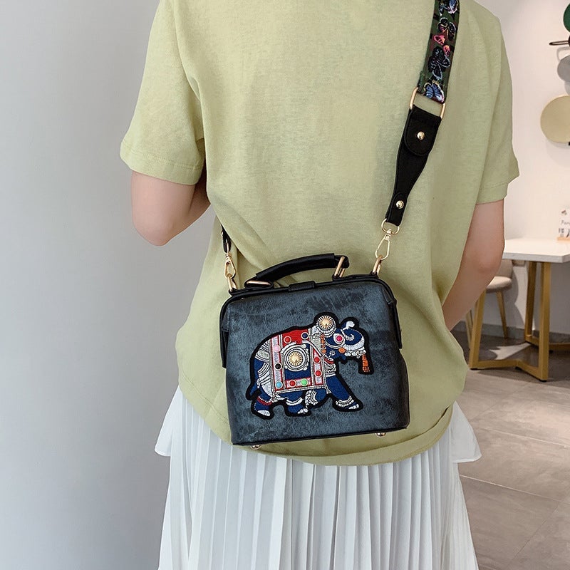 Vintage Embroidery Elephant Bag