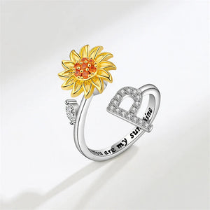 Sunflower Letter Adjustable Ring For Daughter/Granddaughter