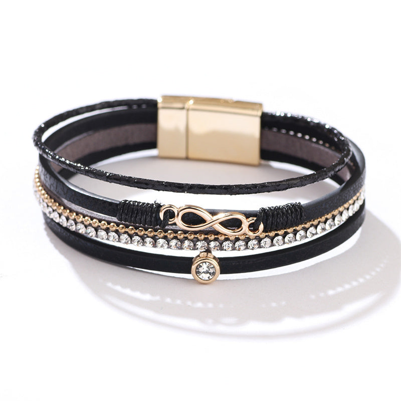 To My Daughter - Infinity Love Leather Bracelet